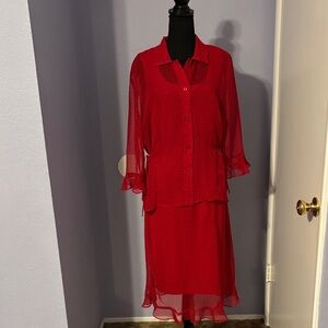 Donna Rico Red Dress With Black Dots